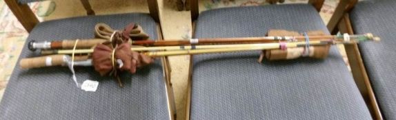 2 cane fly fishing rods and an Arrowsmith fly fishing rod.