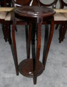 An oak plant stand.