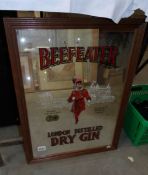 A Beefeater Dry Gin advertising mirror.