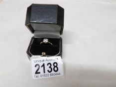 An 18ct gold diamond solitaire ring, 1/3rd carat, size M, gross weight 3 grams.
