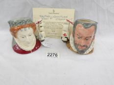 2 Royal Doulton 'Armada' series character jugs being King Philip II of Spain and Queen Elizabeth of