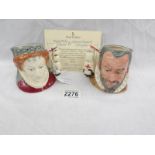 2 Royal Doulton 'Armada' series character jugs being King Philip II of Spain and Queen Elizabeth of