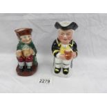 A Royal Doulton 'Old Charley' Toby jug and a Price Kensington Toby jug.