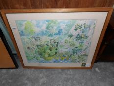 A framed and glazed watercolour by Elizabeth Jane Lloyd (B.