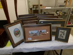 11 framed and glazed Cash's silk pictures.