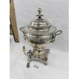 A Victorian Sheffield plate samovar urn.