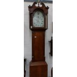 An oak cased 8 day Grandfather clock marked Jn Chambley, W-Hampron, with painted dial,