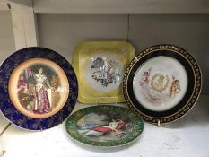 A 19th century Sevres cabinet plate and 1 other (both as found) and 2 Limoges plates.