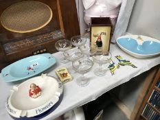 A mixed lot of Babycham items including ashtrays.