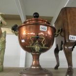 A Victorian copper samovar urn.