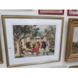 A framed and glazed limited edition print (23/250) depicting a zoo scene by Carol Wright.