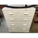 A painted pine chest of drawers