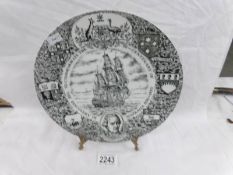 A Burslem 'All Pine White English Ironstone' commemorative plate for 200 years discovery of