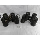 2 pairs of Canadian military binoculars with war office arrow (dated 1943 and 1944).
