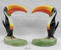 A pair of original Carlton Ware Guinness toucans.