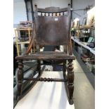 A child sized rocking chair