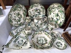 A large quantity of Mason's Chartreuse pattern plates and bowls etc.