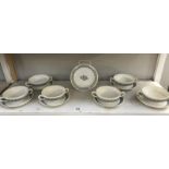 6 Wedgwood Persephone soup bowls & saucers by Eric Ravilious & 1 plate