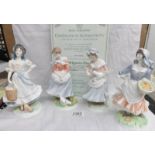A set of 4 Royal Worcester limited edition 'Old Country Ways' figurines being Rosie Picking Apples,