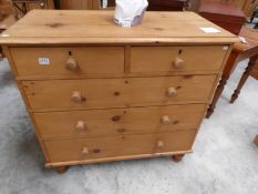 A pine 2 over 3 chest of drawers, a/f.