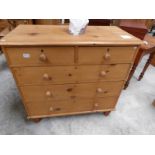 A pine 2 over 3 chest of drawers, a/f.