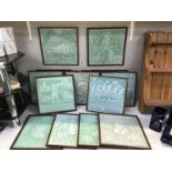 15 framed and glazed Nottingham Robin Hood marathon and half marathon lace panels (2 Frames a/f)