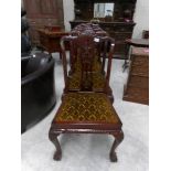 6 mahogany Chippendale style chairs in 3 of each in 2 different designs.