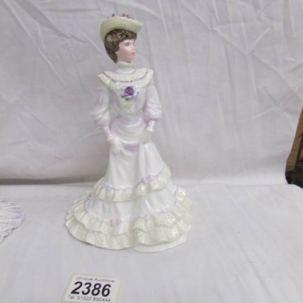 4 Coalport Golden Age figurines being Georgina, Louisa at Ascot, Eugenie and Charlotte. - Image 4 of 5