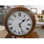 A mahogany 'school' clock,