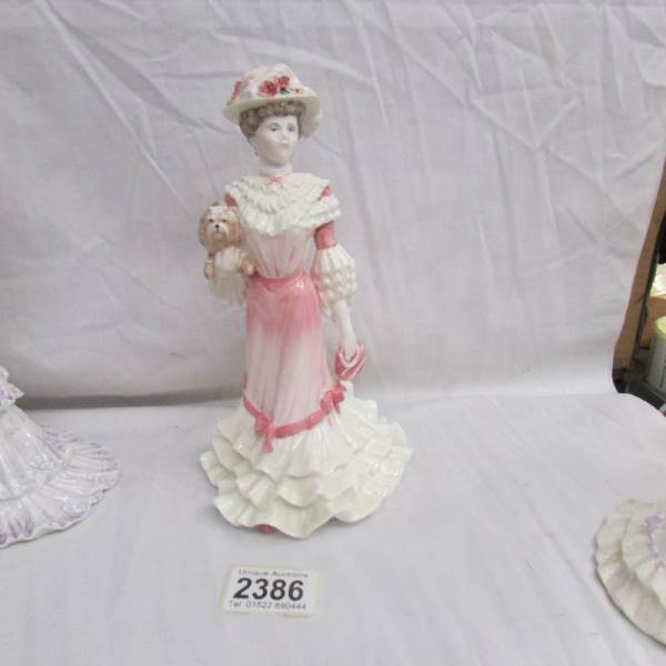 4 Coalport Golden Age figurines being Georgina, Louisa at Ascot, Eugenie and Charlotte. - Image 5 of 5