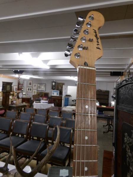 A pink Westfield Strat guitar with lead and 15w crate amp. - Image 3 of 4