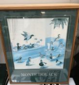 A Monte Dolack suburban refuge print of ducks.