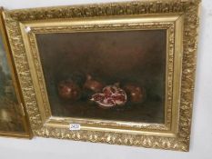 A gilt framed oil on canvas still life.