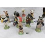 A 9 piece Beswick pig band (3 a/f).