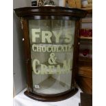 A corner display cabinet with Fry's Chocolate lettering.
