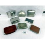 A mixed lot of silver plate purses, cigarette cases etc.