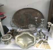 A quantity of silver plate items etc.