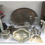 A quantity of silver plate items etc.