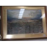 A large framed and glazed watercolour featuring water birds. Image 75 x 51 cm, frame 101 x 78 cm.