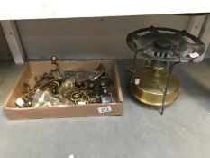 A quantity of interesting brass ware including 'Princes-casters' draw roles.