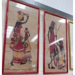 A pair of framed and glazed studies of African females.