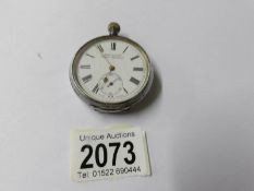 An Acme Lever hall marked silver top wind pocket watch, in working order.