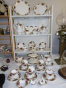 Approximately 45 pieces of Royal Albert Old Country Roses table ware.