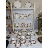 Approximately 45 pieces of Royal Albert Old Country Roses table ware.