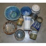 A good lot of studio pottery.