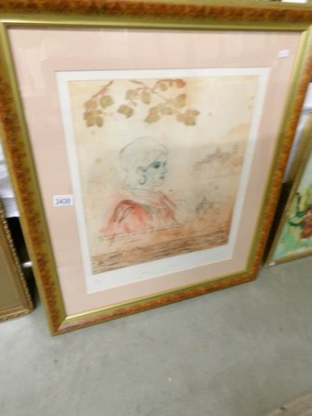 A framed and glazed print entitled 'Memories of Florence' signed J Garrington,