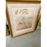 A framed and glazed print entitled 'Memories of Florence' signed J Garrington,
