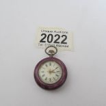 A 19th century silver and enamel ladies fob watch (dial a/f).
