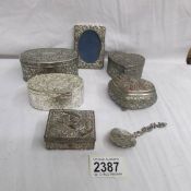 A mixed lot of silver plate and other trinket boxes etc.