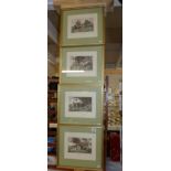 A set of 4 fox hunting engravings dated 1817 and 1818.